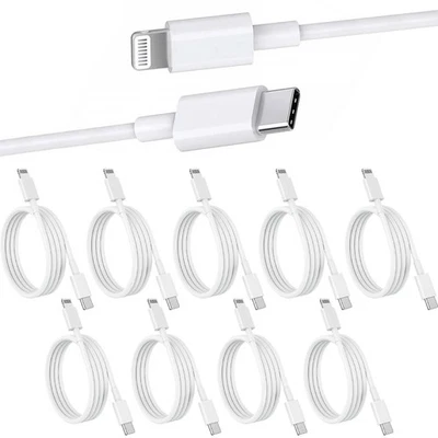 10 Pack 1m Data Fast PD Charger USB Type C to Apple iPhone iPad Cable Cord Bulk - Image 1 of 4