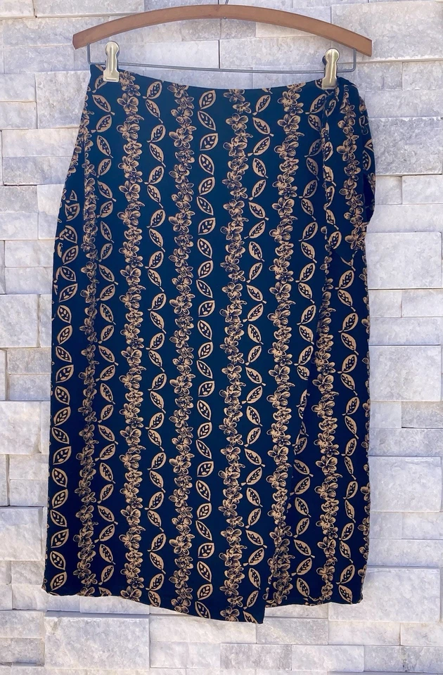 VTG Putumayo Women’s Wrap Skirt Size M Black & Golden Brown Boho Vacation - Image 1 of 4