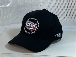 Reebok Vtg Baseball Cap Superbowl XXXVI 36 2002 Patriots Rams Fitted OS Blk Hat - Picture 1 of 23