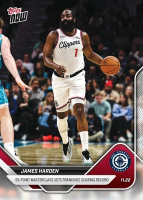 James Harden 55 puntos Clipler Record - 2025-26 NBA Topps AHORA - Tarjeta 61 preventa Foto 1 de 2