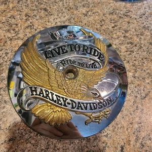Cubierta redonda para filtro de aire Harley-Davidson Eagle "Live to Ride" (Y6) - Imagen 1 de 7