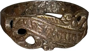 Antiker seltener viktorianischer Siegelring Bronze US -9,5 - Bild 1 von 2