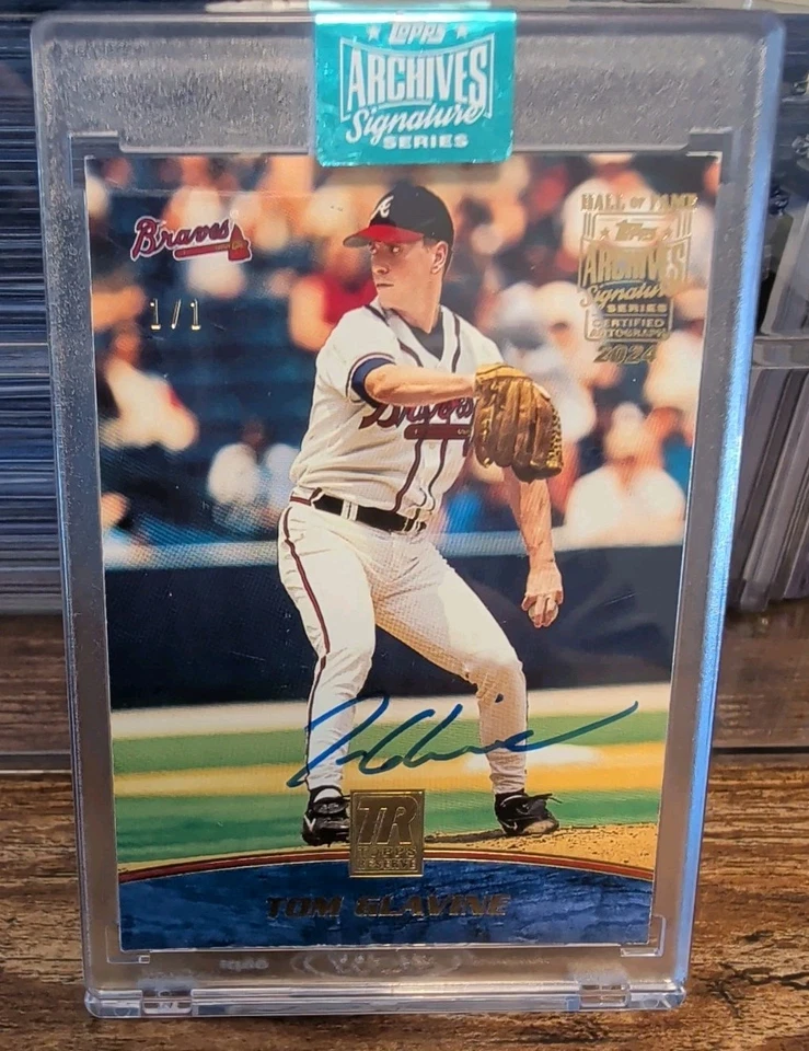 Tom Glavine 1/1 2024 Topps Archives Signature Series Auto 2001 Reserve On Card - Image 1 of 4