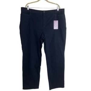 Gloria Vanderbilt Womens Amanda Trouser Pants 20W Short Black Straight Leg New - Picture 1 of 7