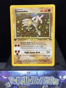 Pokemon Card Hitmonlee 7/62 Fossil Set Rare Holo 1st Edition WOTC Light Play - Picture 1 of 6