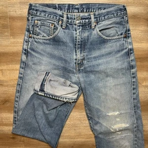 Vintage Levis 502 Jeans Men 32x30 Blue Washed Out Big E Selvedge Redline Faded - Picture 1 of 14