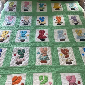 Vintage handgenähter Quilt Sonnenhaube Sue/Little Dutch Girl Patchwork 72”x 84” - Bild 1 von 13