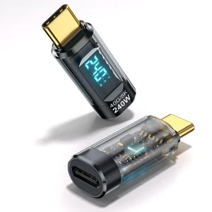 Adattatore USB C 240W Misuratore di Potenza Tester Trasparente PD240 Potenza LED - Foto 1 di 1