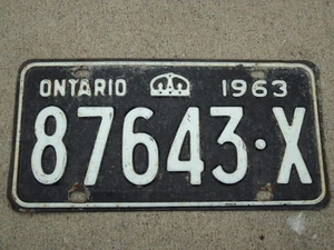 1963 ONTARIO CANADA License Plate 87643 X Can - Picture 1 of 1