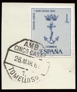 España - Edi o 1737 - Mat. Ambulante "Amb- Cinco Casas - 1 - Tomelloso"fragmento - Picture 1 of 1