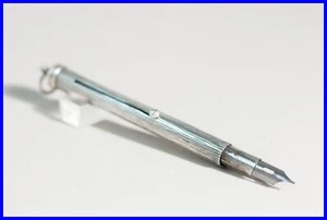 Artfully Carved Pencil Dip Pen Combo in 900 Silver in Tree Bark - Picture 1 of 5