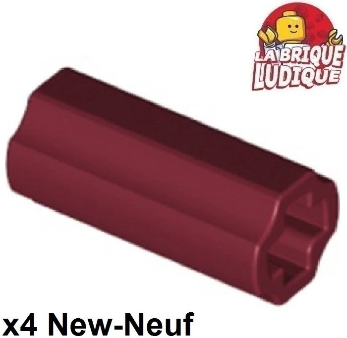 Lego technic 4x Axe Axle Connector 2L smooth hole trou rouge foncé/dk red 6538c - Photo 1/1