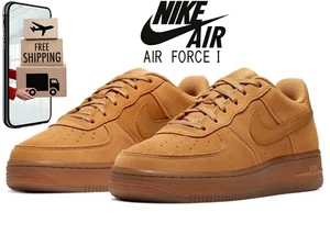 Nike Air Force 1 Sneakers Wheat Gum Light Brown BQ5485-700 Kids Size 6.5 Youth - Picture 1 of 13