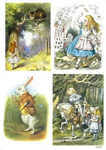 Rice Paper for Decoupage Scrapbook and Craft Alice in Wonderland 222 - Picture 1 of 1