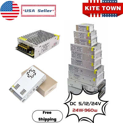 Switch Power Supply Transformer AC 110V To DC 12V/24V/5V Adapter For Led Strip - Image 1 of 3