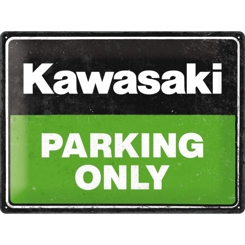 Nostalgic-Art Kawasaki Parking Only Large Home/Office Decor 30x40cm Metal Sign
