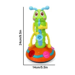 Dancing Saxophone Caterpillar Funny LED Colorful Lights Electric H8D7 U0P1 - Picture 1 of 11
