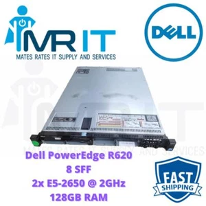 DELL POWEREDGE R620 8 SFF 2 x Intel Xeon E5-2650 @ 2.00GHz 128GB (8 x 16GB) RAM - Picture 1 of 1