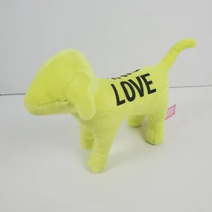 PINK by VICTORIA SECRET 6" Dog Plush Stuffed Animal Pink Love Neon Yellow  - Picture 1 of 8