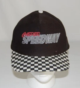 Vintage 1990s CASPER SPEEDWAY RACING CHECKERED FLAG SNAPBACK HAT CAP WYOMING - Picture 1 of 8
