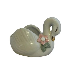 Jarrón Cisne Plato de Caramelo Baratijas Porcelana Flores Gracioso Decoración del Hogar Jarrones Blanco - Imagen 1 de 7