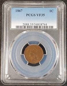 1867 Indian Head Cent PCGS VF35 2088.35/34818744 Exquisite Coin Rare