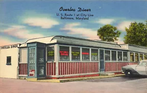 Baltimore MD Overlea Diner Linen Postcard - Picture 1 of 2