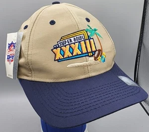 Vintage Deadstock Neu mit Etikett 1999 Super Bowl XXXIII 33 Snapback Mütze Kappe Spieltag Broncos - Bild 1 von 6
