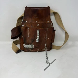 Vtg Jural Tool Pouch Belt EP-15 Leather Electricians Loop Tape Holder Contractor - Picture 1 of 14