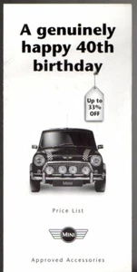 Rover Mini Accessories Price List 1999 UK Market Foldout Brochure - Picture 1 of 2