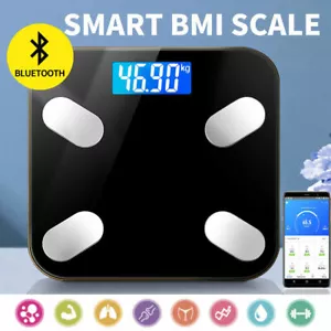 Bathroom Scales Fat Scale Digital Bluetooth Weight BMI Monitor 7 modes glass BLK - Picture 1 of 3