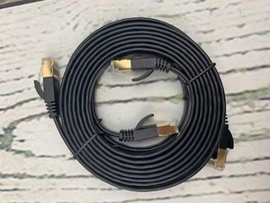 CAT 7 Double Shielded 10 Gigabit 600MHz Ethernet Patch Cable 2 Pack 7ft - Picture 1 of 2