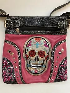 NUOVA BORSA A TRACOLLA DIA DE LOS MUERTOS DONNA CON TASCA NASCOSTA PER PISTOLA - Foto 1 di 5