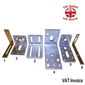 Corner Assembly ADJUSTABLE Angle L BRACKETS Brace YellowSilver Galvanised 6Sizes - Picture 1 of 2