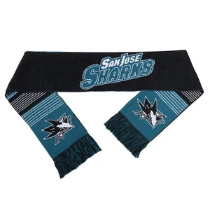 Sharks de San José Réversible Écharpe Tricot Hiver Cou Neuf NHL - Split Logo - Afbeelding 1 van 2