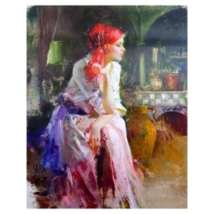 PINO Lost In Thought HAND SIGNED on Canvas Italian-US Artist 24" x 30" image COA - Picture 1 of 2