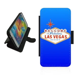 Las Vegas Sign Phone Case Wallet design For iPhone Samsung flip Cover LAS1 USA - Picture 1 of 4