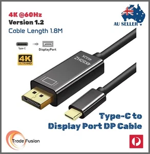 USB 3.1 Type C to Display Port Cable 4k 60Hz DP v1.4 1.8M Cable 4k 60Hz Laptop - Picture 1 of 14
