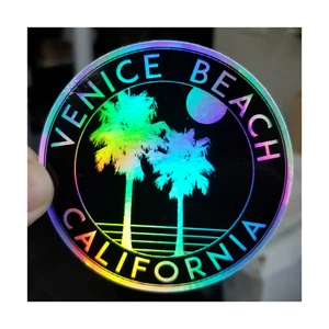 Venice Beach Kalifornien 3" Aufkleber Abziehbild Hologramm Surfen Vinyl holografische Folie - Bild 1 von 3