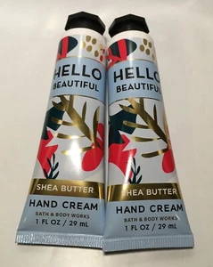NEW Lot Of 2 Bath & Body Works HELLO BEAUTIFUL Shea Butter Hand Cream 1 Oz Each - Picture 1 of 1