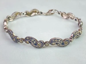 JUDITH JACK Sterling Vintage Signed Marcasite Bracelet 13g - Picture 1 of 10