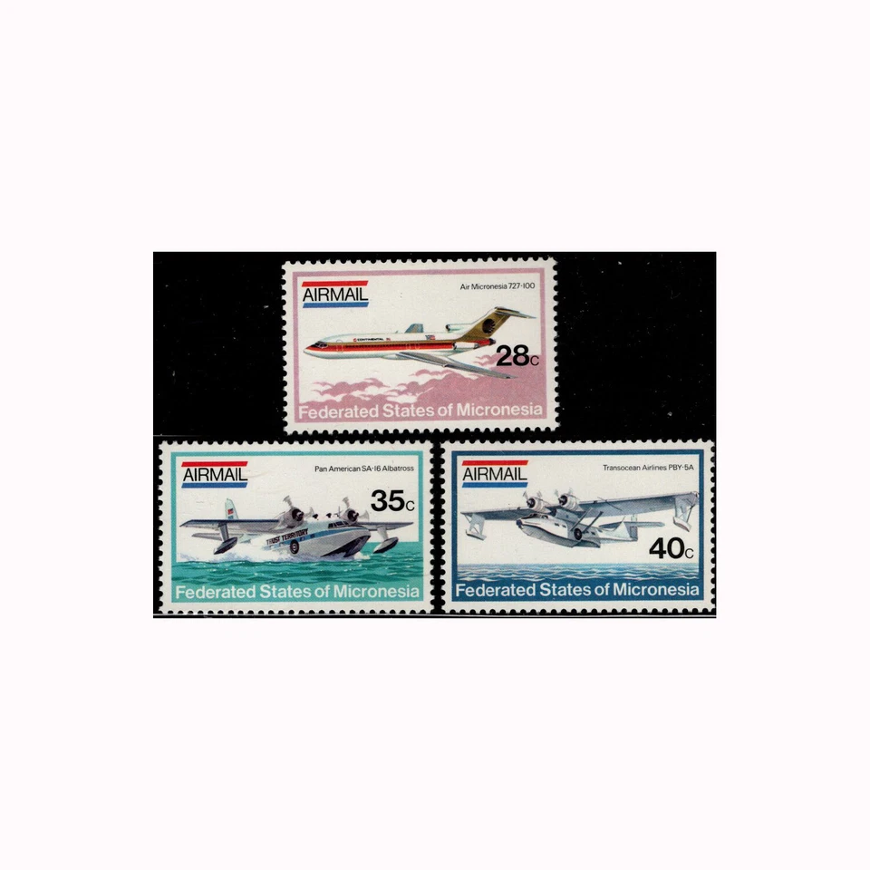 Micronesia, Sc #C1-3, MNH, 1984, AVIÓN, 727, SA-16, PBY-5A Foto 1 de 1