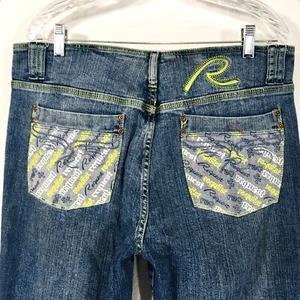 VINTAGE Request Jeans Mens 34X32 Embroidered Denim Distressed Y2K - Picture 1 of 12