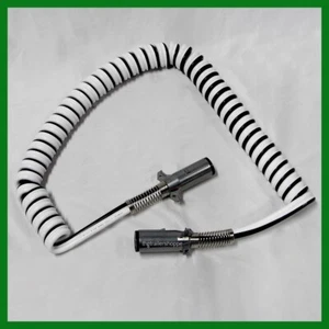Enchufe de luz de remolque moldeado cableado en espiral 2 vías redondo 15' cable extremo de remolque 590172 - Imagen 1 de 2