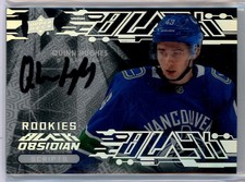 2019-20 UD Black Obsidian Scripts Rookies #OSQH Quinn Hughes RC AUTO - CANUCKS