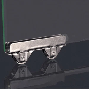 10PCS Steel Wheel Pulley Track Showcase Glass Cabinet Sliding Door Roller Clamp - Picture 1 of 9