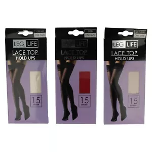 Ladies 47B107 By Leg Life Lace Top Hold Ups Retail Price £2.99 - Picture 1 of 25