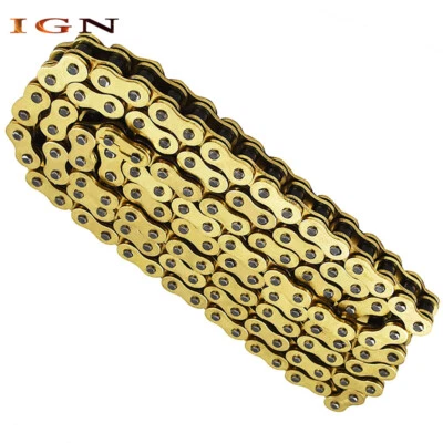 Cadena de transmisión dorada con junta tórica paso 525 120 eslabones 525-120 para motocicleta ATV Foto 1 de 4