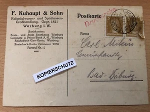 Alte frankierte Postkarte, Drucksache, aus 1927, Werbung - Bild 1 von 2