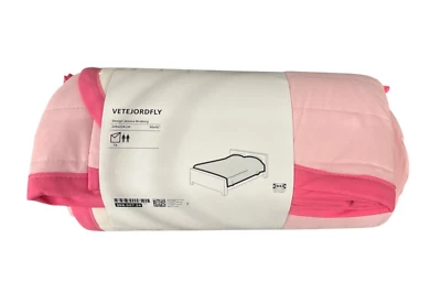 New IKEA VETEJORDFLY Bedspread Full/Queen Pink/White 306.067.24 - Image 1 of 2